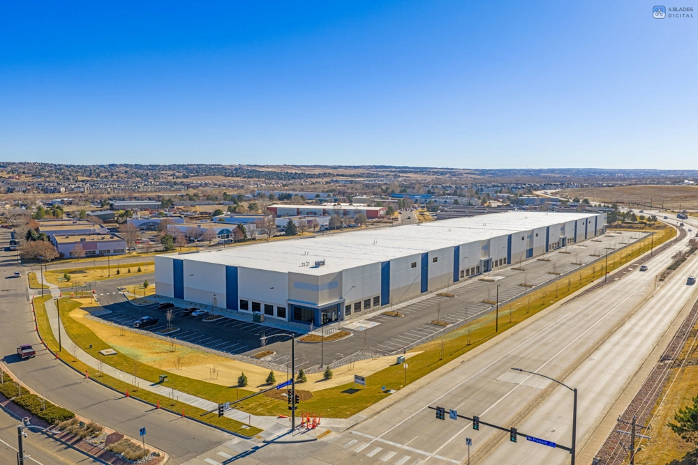 rendering of aerial view of industrial building